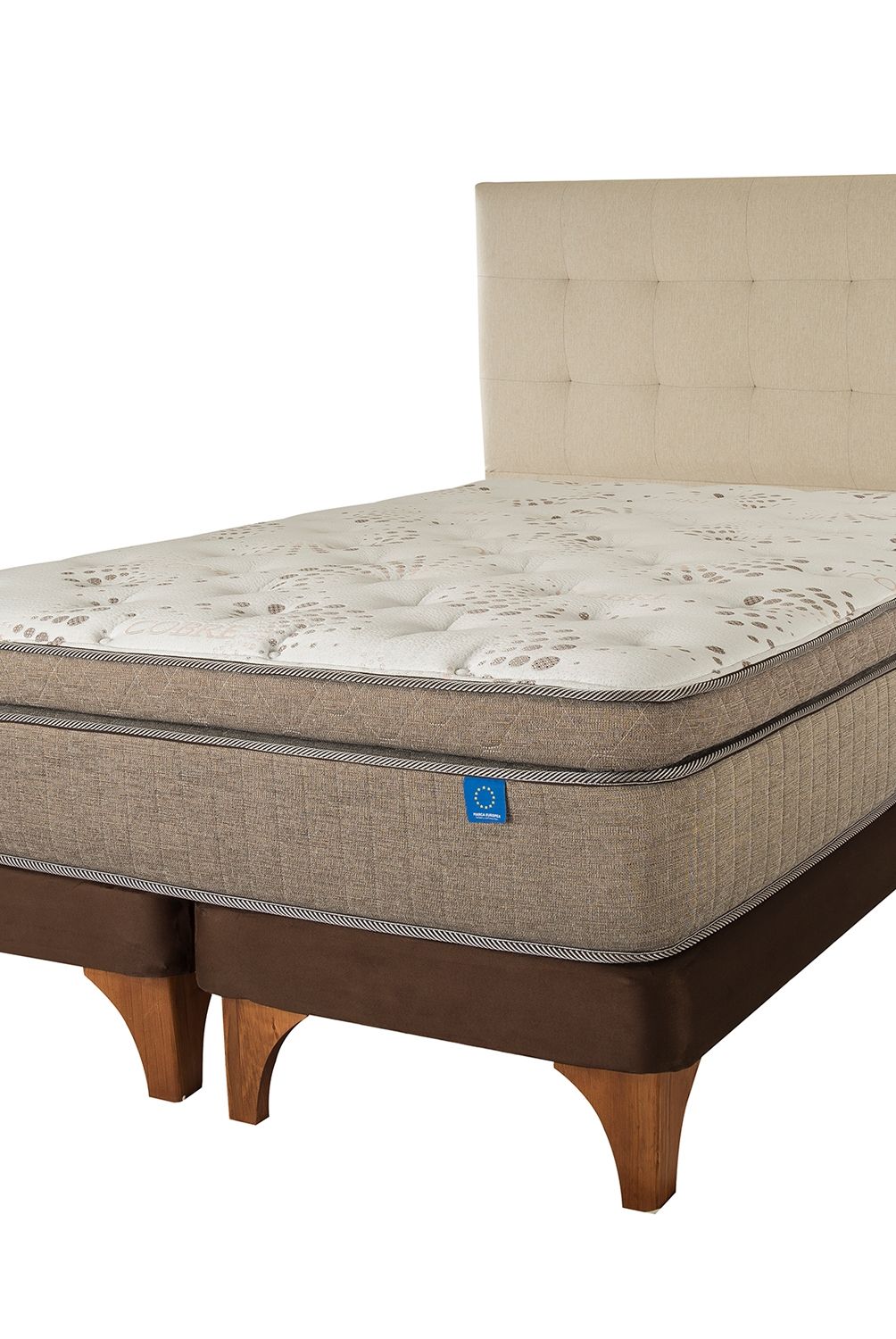 FLEX - Cama Europea Terra Cobre King + Respaldo Design Flex