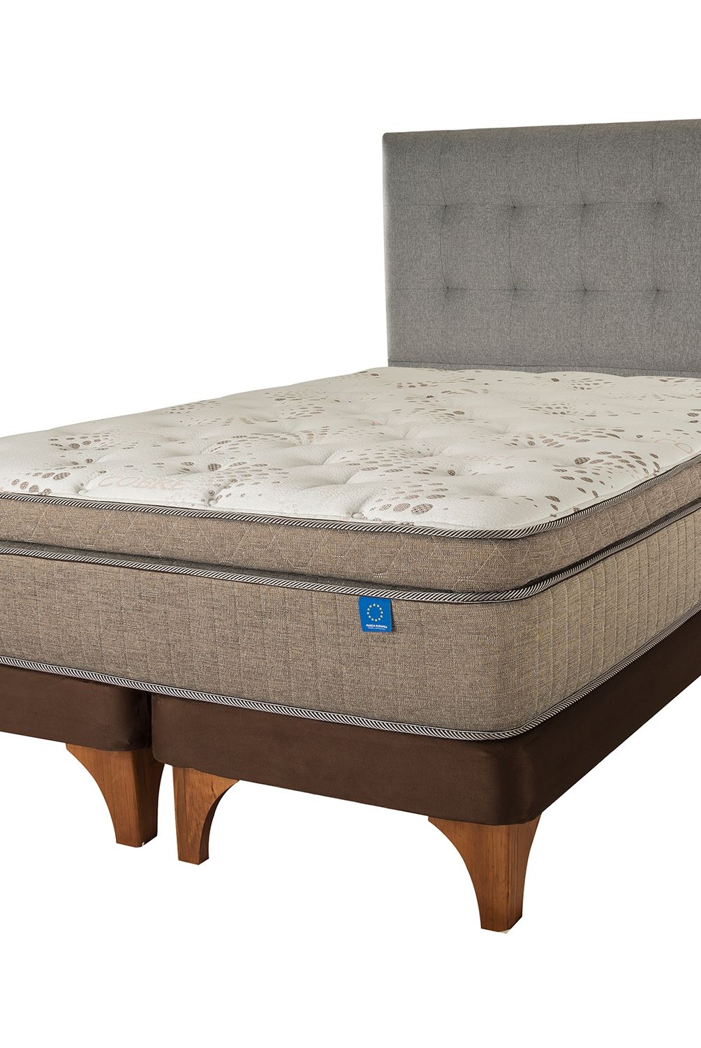 FLEX - Cama Europea Terra Cobre 2 Plazas + Respaldo Design Flex