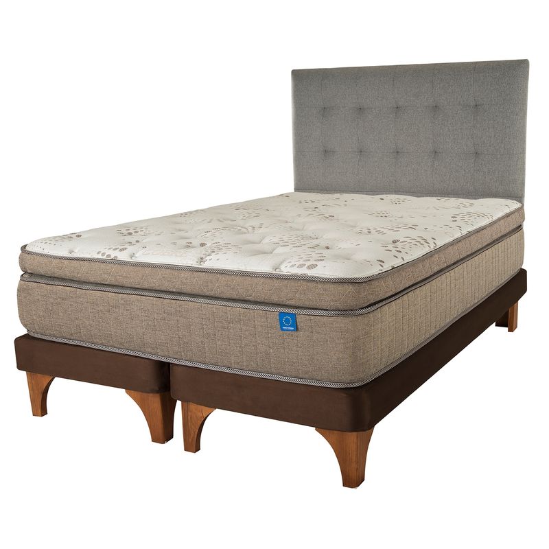 FLEX - Cama Europea Terra Cobre 2 Plazas + Respaldo Design Flex