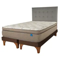 FLEX - Cama Europea Terra Cobre 2 Plazas + Respaldo Design