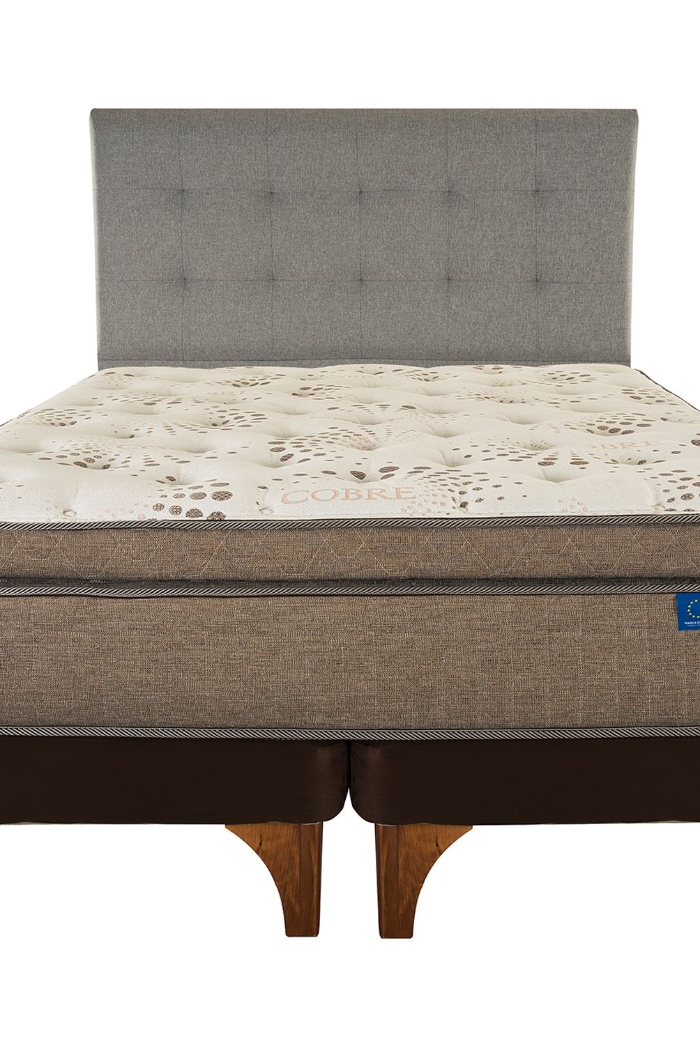FLEX - Cama Europea Terra Cobre 2 Plazas + Respaldo Design Flex