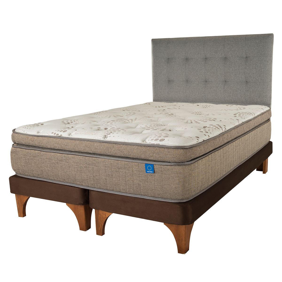FLEX - Cama Europea Terra Cobre King + Respaldo Design Flex