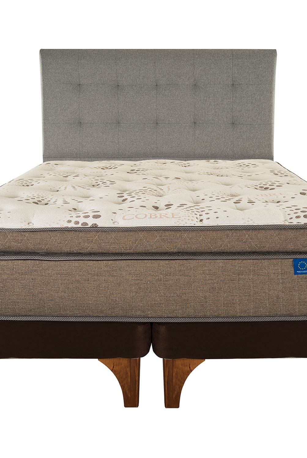 FLEX - Cama Europea Terra Cobre King + Respaldo Design Flex