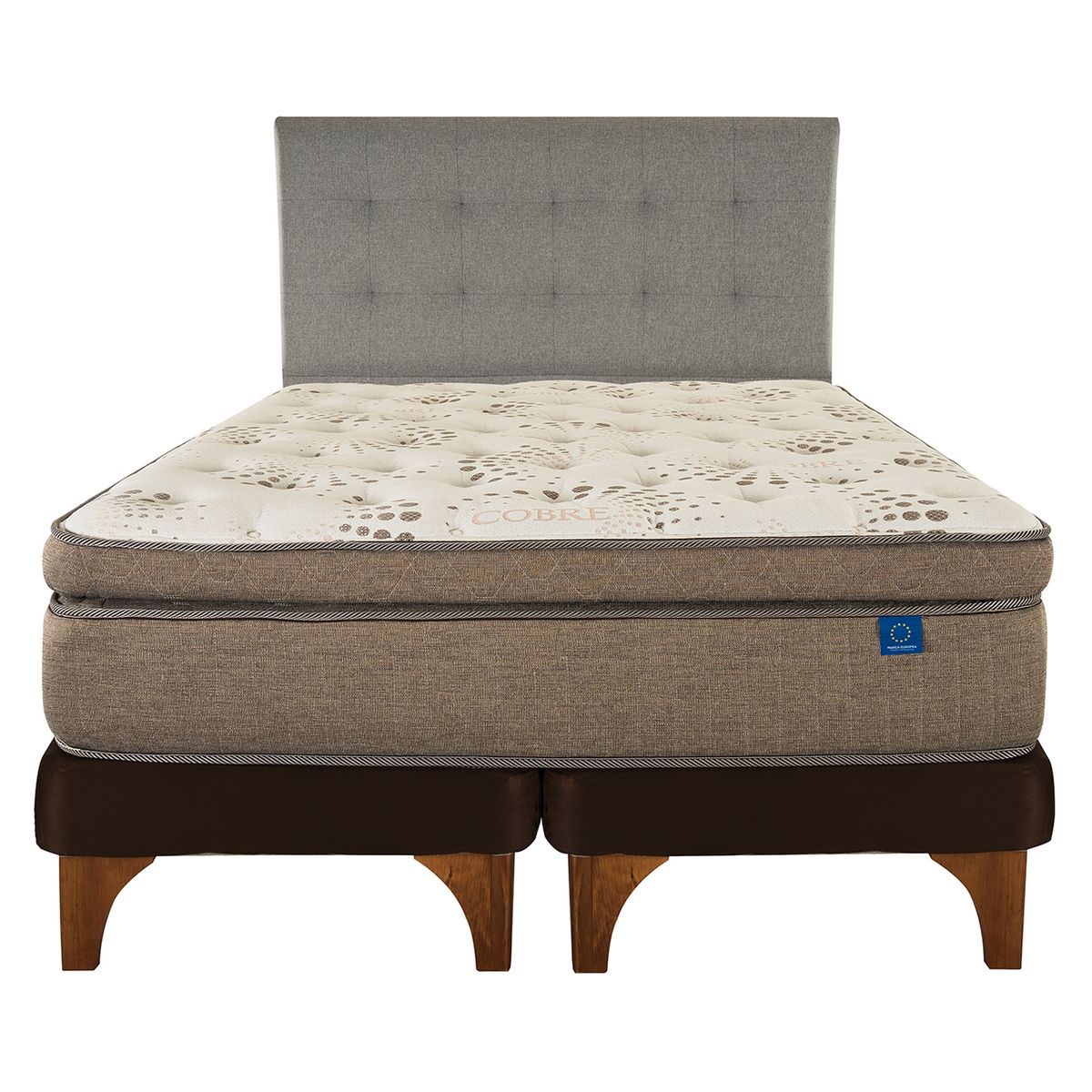 FLEX - Cama Europea Terra Cobre King + Respaldo Design Flex