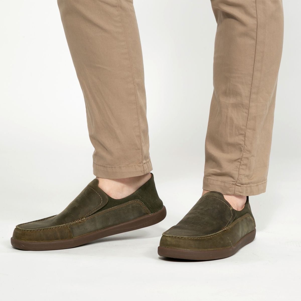 CLARKS - Clarks Mocasín Hombre Cuero Verde