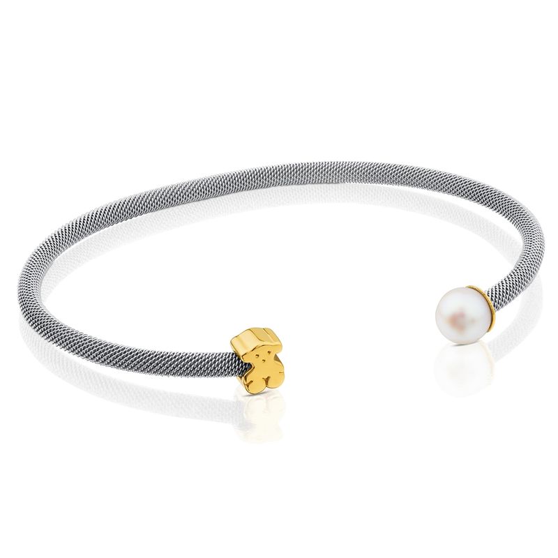 TOUS - Pulsera Esclava De Acero Y Oro Mujer Tous