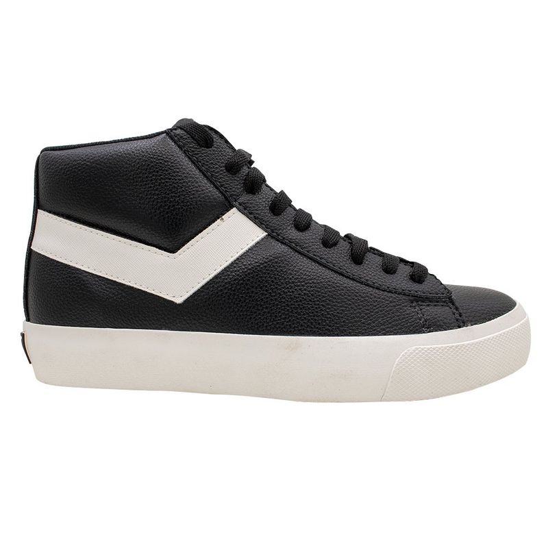 PONY - Zapatilla Urbana Hombre Topstar Hi Negra Cuero