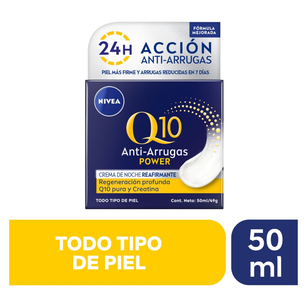 NIVEA - Crema Facial Antiarrugas Noche Q10 Power 50Ml NIVEA
