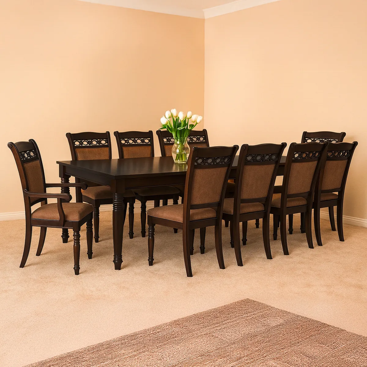 CIC - Juego De Comedor Grand Le Blanc 8 Sillas + 2 Sitiales Cic