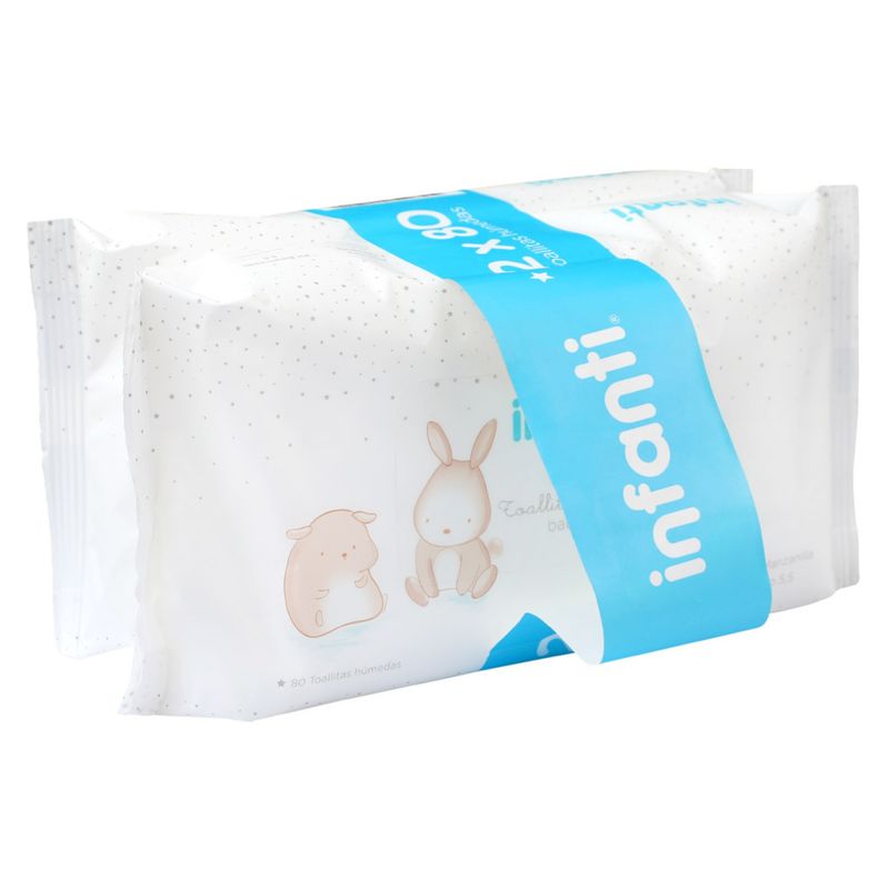 INFANTI - Toallita Humeda Bebe Pack 2 x 80un