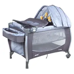 INFANTI - Cuna Playard Luna Grey Dots