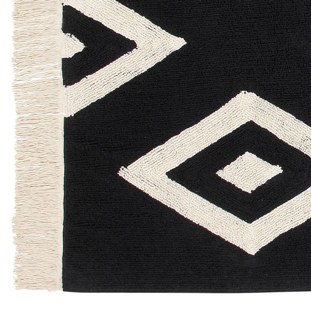 SUR DISEÑO - Alfombra Diamonds Negro-Crudo 140 x 200cm