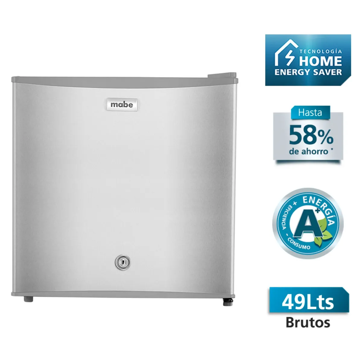 MABE - Frigobar 45 Litros Plateado RMF02LRX0 Mabe