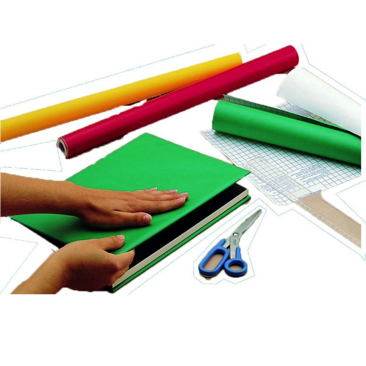 CON TACT - PACK ROLLOS PAPEL ADH.  4 COLORES SOLIDOS