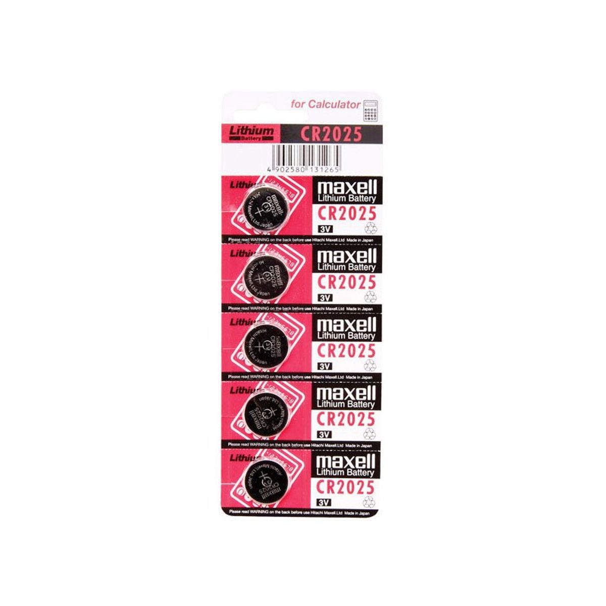 MAXELL - MK Pack 5 Pilas Maxell CR2025 Lithium Battery 3v