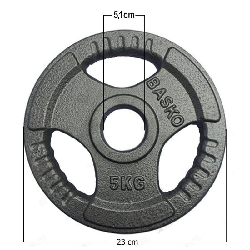 BASKO FITNESS - Discos olimpicos acero par 5 kg