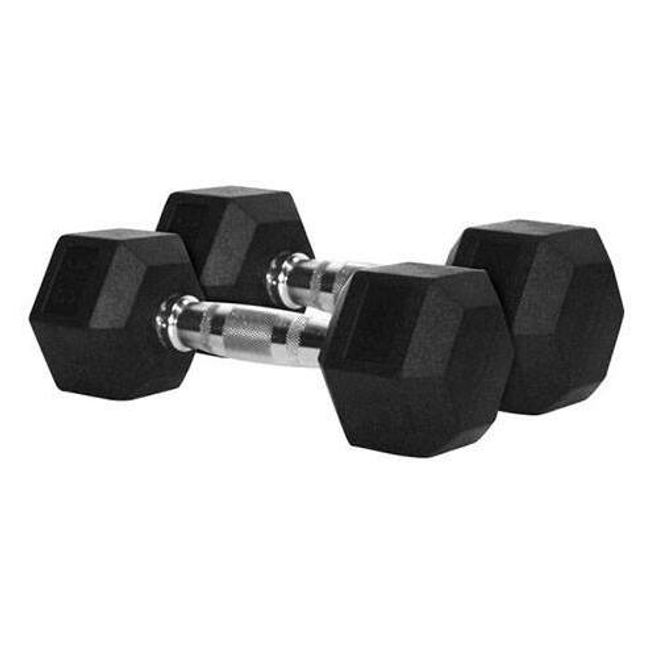 BASKO FITNESS - Mancuernas Hexagonales de Caucho Par 5 Kg