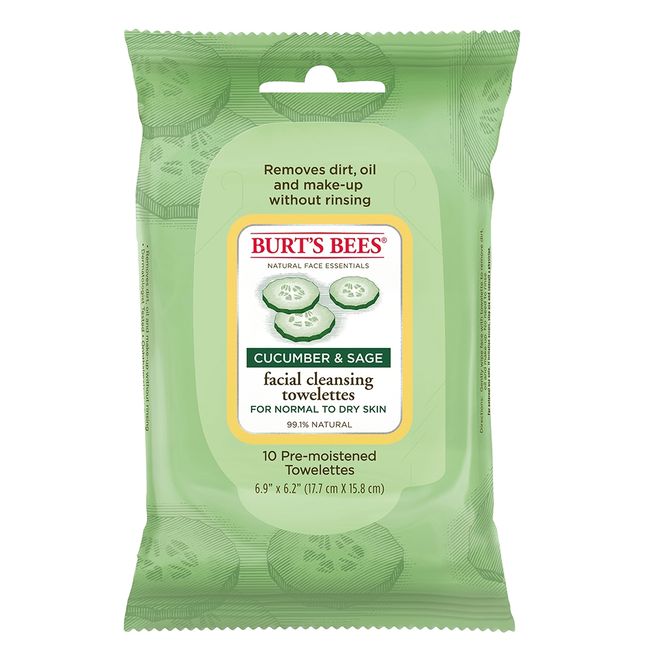 BURTS BEES - Toallitas Desmaquillajes de Pepino y Salvia BURTS BEES