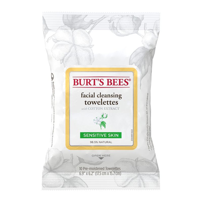 BURTS BEES - Toallitas Desmaquillajes Para Piel Sensible Con Extracto De Algodón Burts Bees
