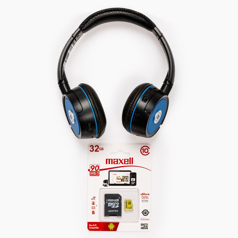 MAXELL - Maxell Pack Audífono Mp3 Duo + Memoria 32Gb Cl 10