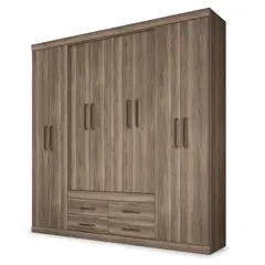 ALTAVISION - Clóset Nápoles 8 Puertas 4 Cajones Castaña Altavisión
