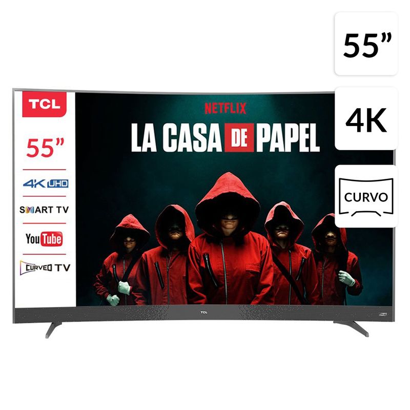 TCL - Led 55" 55P3Cus Smart Tv 4K Uhd Curvo