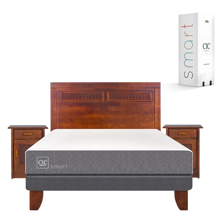 Cama Europea Smart 2 Plazas Base Normal Milán