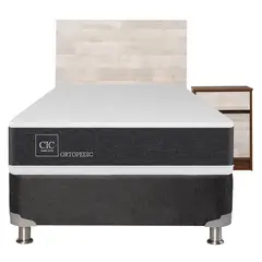 CIC - Box Spring Ortopedic Black 1,5 Plaza + Muebles Legno