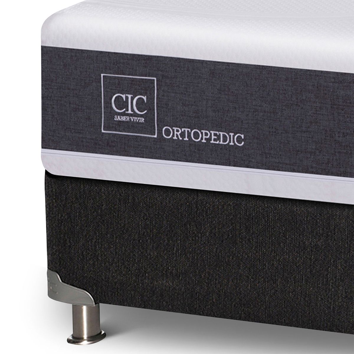 CIC - Box Spring Ortopedic 2 Plazas + Muebles Espresso Cic