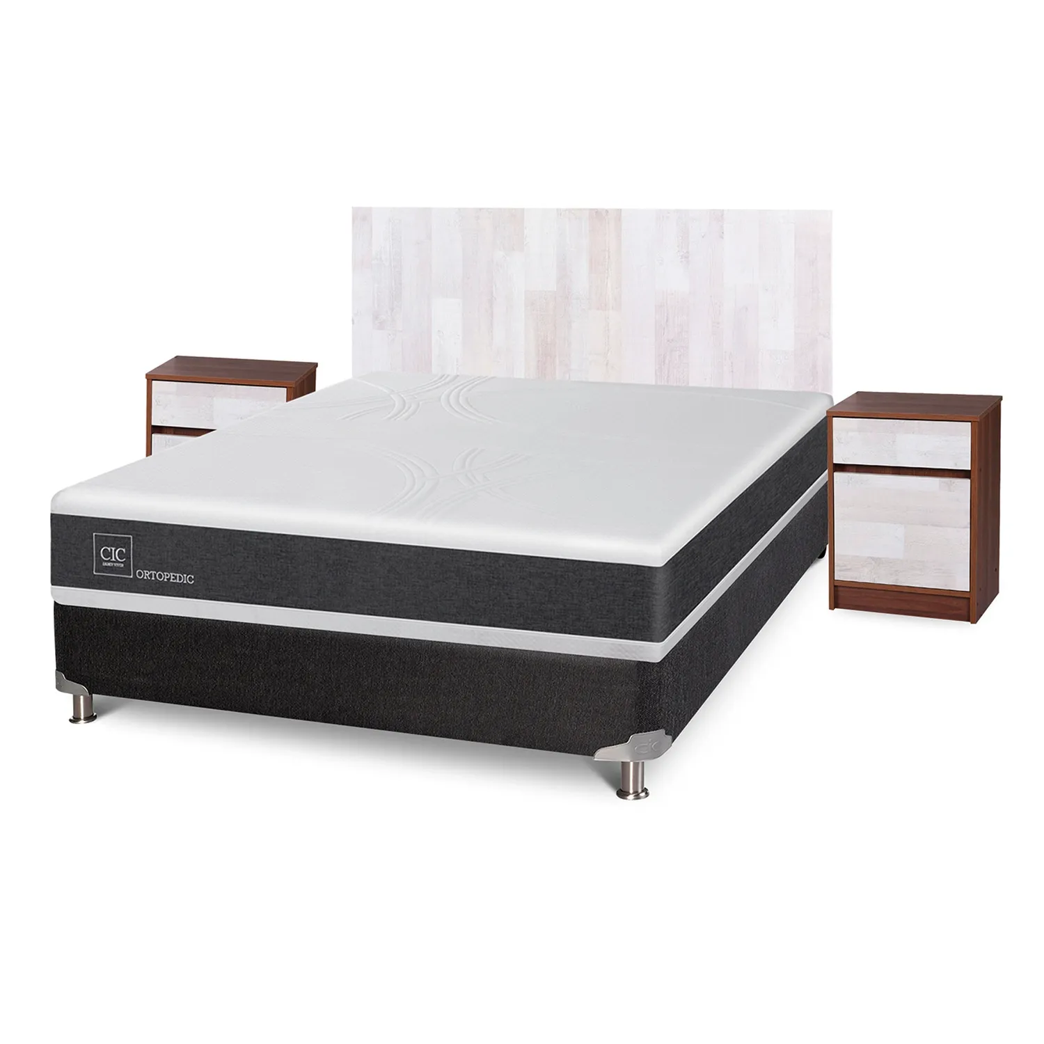 CIC Box Spring Ortopedic 2 Plazas x 2.00mt Base normal + Respaldo