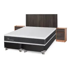CIC - Box Spring Ortopedic King + Muebles Espresso