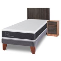 Cama Europea Ortopedic 1,5 Plazas + Muebles Espresso