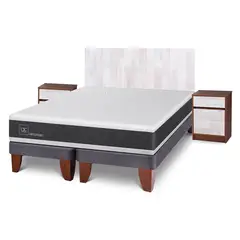 CIC - Cama Europea Ortopedic 2 Plazas + Muebles Legno