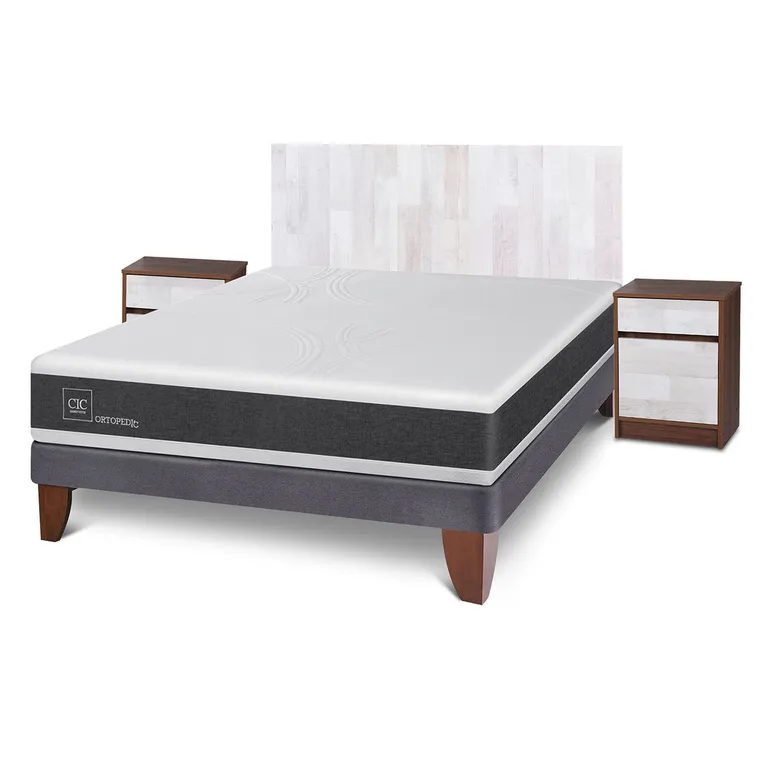 CIC Cama Europea Ortopedic 2 Plazas + Muebles Legno