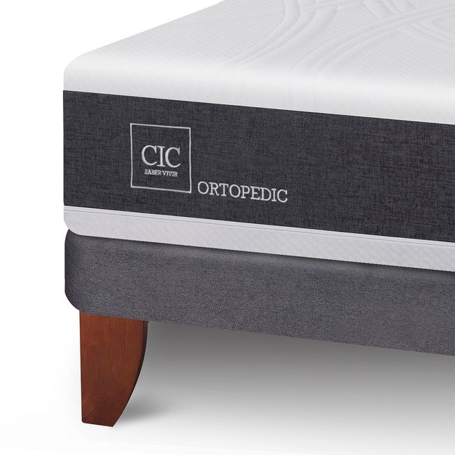 CIC - Cama Europea Ortopedic 2 Plazas + Muebles Legno Cic