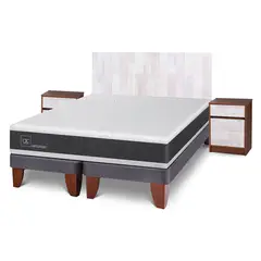 CIC - Cama Europea Ortopedic King + Respaldo + 2 Veladores