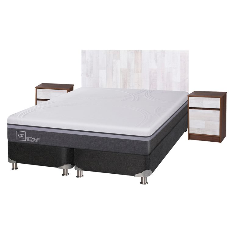 CIC Box Spring Ortopedic Advance 2 Plazas Base Dividida 150x200 cm + Muebles Legno