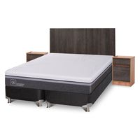 Box Spring Ortopedic Advance 2 Plazas Base Dividida 150x200 cm + Muebles Espresso