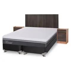 CIC - Box Spring Ortopedic Advance 2 Plazas Base Dividida 150x200 cm + Muebles Espresso