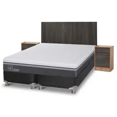 CIC - Box Spring Ortopedic Advance King + Muebles Espresso