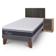 CIC - Cama Europea Ortopedic Advance 1.5 Plazas Base Normal 105X200 Cm + Muebles Espresso