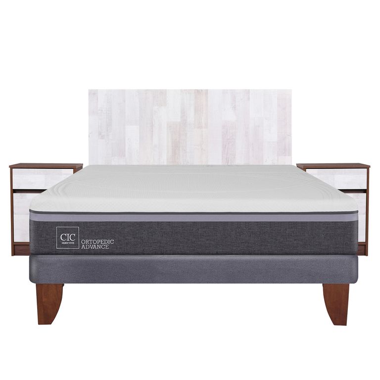 CIC Cama Europea Ortopedic Advance 2 Plazas Base Normal 150X200 Cm + Muebles Legno