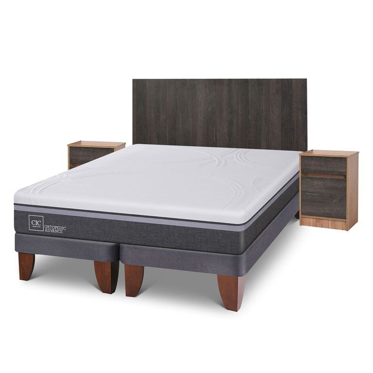Cama Europea Ortopedic Advance King + Muesbles Espresso