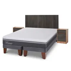 CIC - Cama Europea Ortopedic Advance King + Muesbles Espresso
