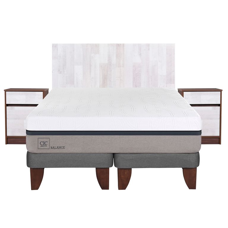 CIC Cama Europea Balance 2 Plazas + Muebles Legno
