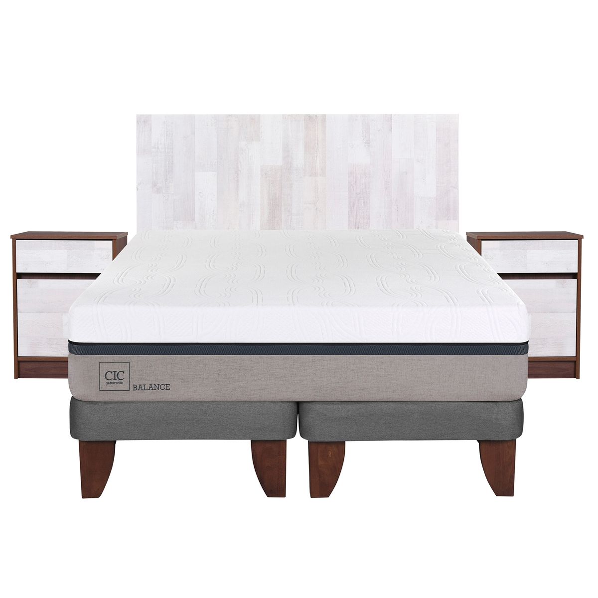 CIC - Cama Europea Balance 2 Plazas + Muebles Legno Cic