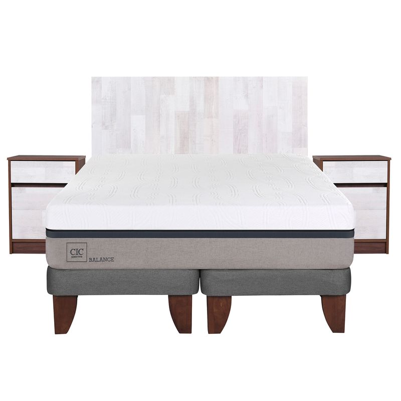 CIC - Cama Europea Balance 2 Plazas + Muebles Legno Cic