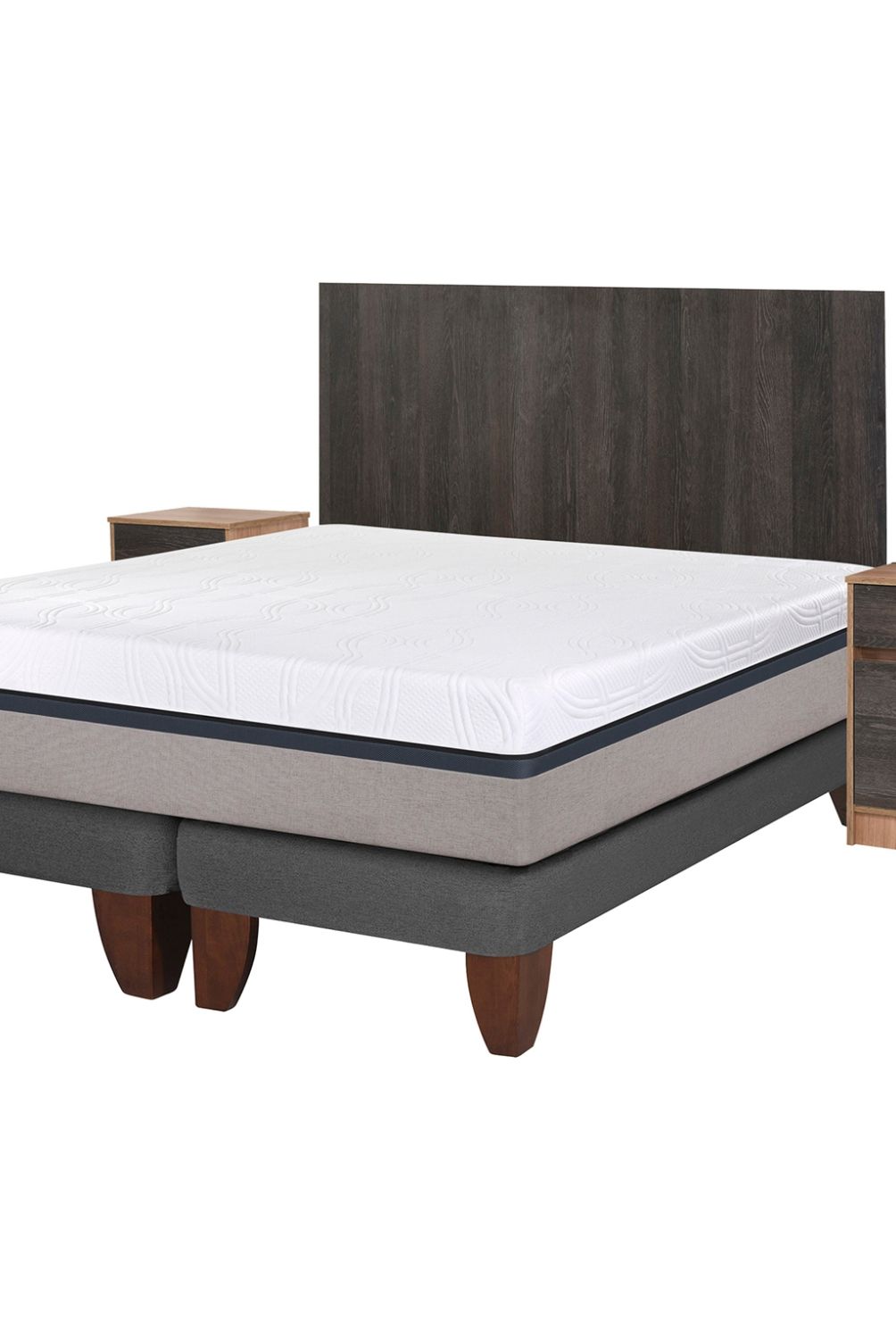 CIC - Cama Europea Balance 2 Plazas + Muebles Espresso Cic