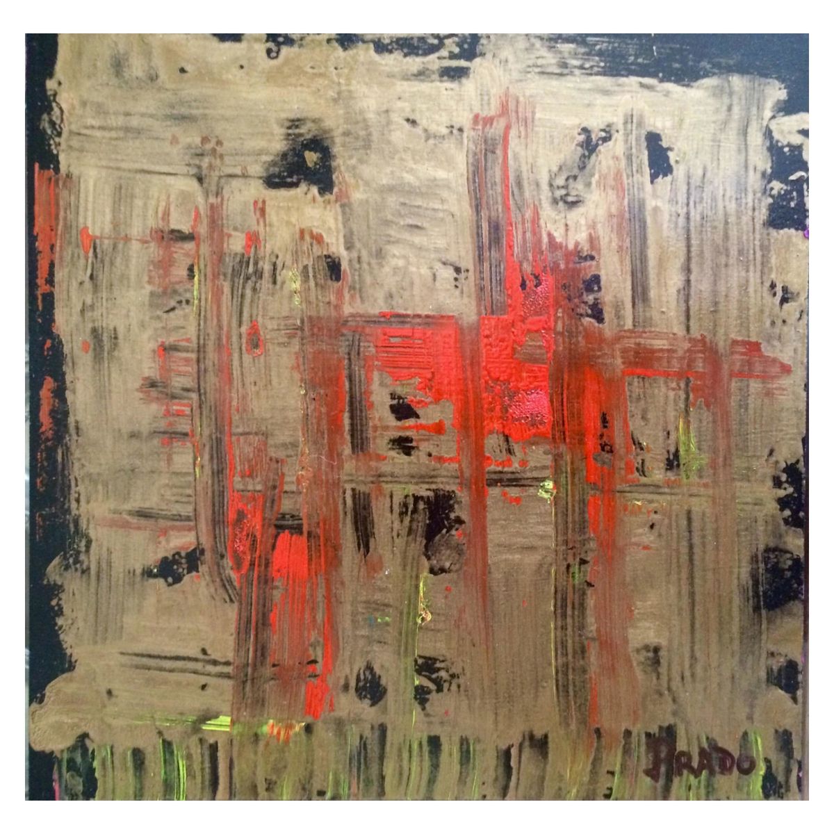 ARTE ONLINE - Cuadro Dorado Rojo