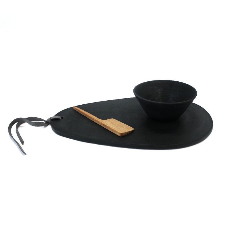 ELEMENTO ED - Tabla Aperitivo de Cerámica gr es con Bowl